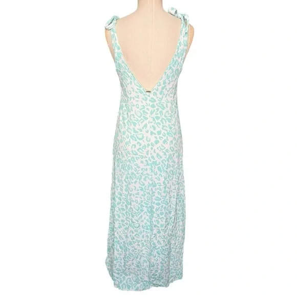 Beach Bunny Lily Maxi Dress in Aqua Leopard Small - Picture 8 of 11